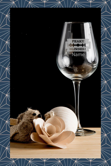 Peaky Blinders Razor Blade Engraved On Wine Glass. Beautiful Etched Glass.personalised With Any Name. Design Won't Wear Off Like Vinyl.228