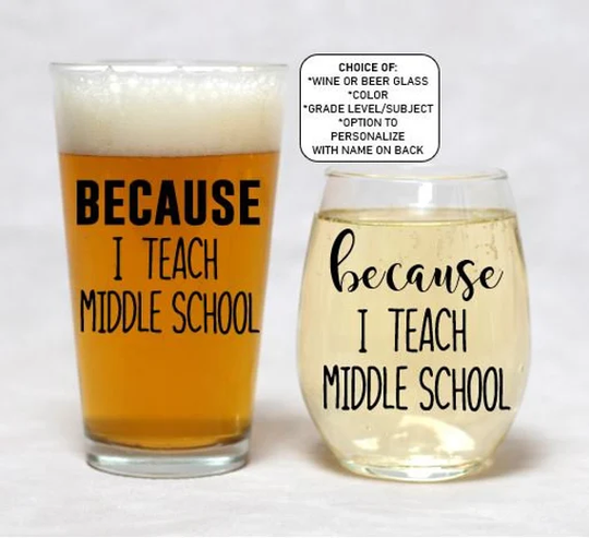 Personalized Gift For Teacher, Teacher Wine Glass, Beer Funny Gifts Birthday Appreciation