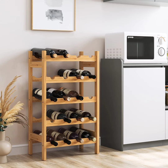 Berends 20 Bottle Solid Wood Floor Wine Bottle Rack