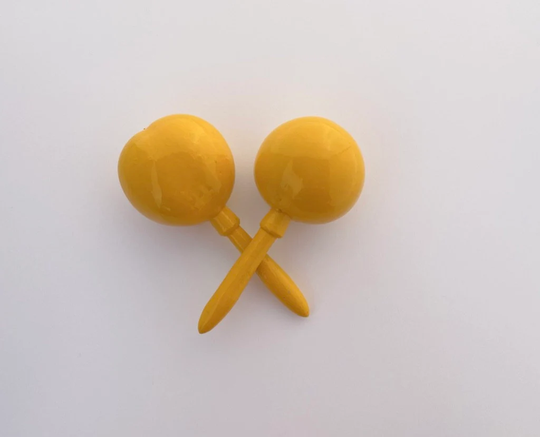 Maracas Yellow Marigold Solid Color Plain Party Favor Instrument Shake For A Kiss