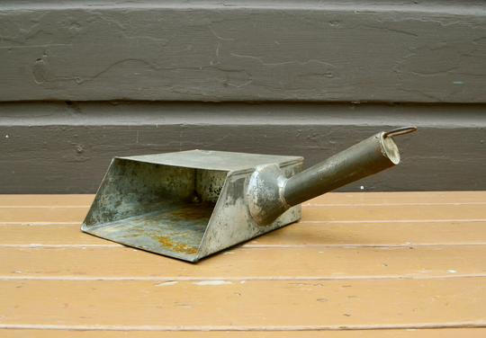 Unique Tin Scoop, Vintage Side Handle Hand Shovel Scoop