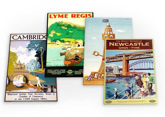 England Vintage Travel 4 X Fridge Magnets | B