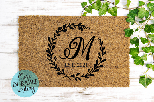 Personalized Doormat, Custom Housewarming Gift, Closing Client Wedding Newlywed Monogram Door Mat