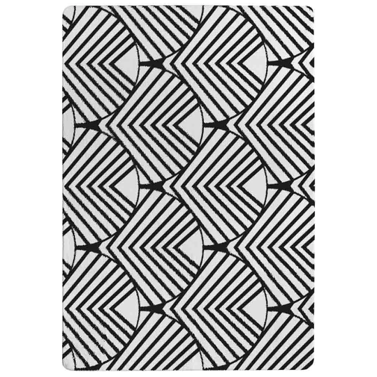 Overbey Decoration Designer Shaggy Black/White Rug