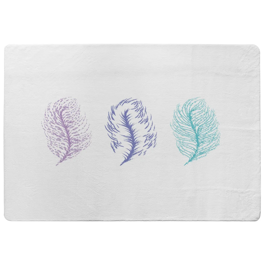 Parente Feathers Designer Shaggy Blue/Purple/White Rug