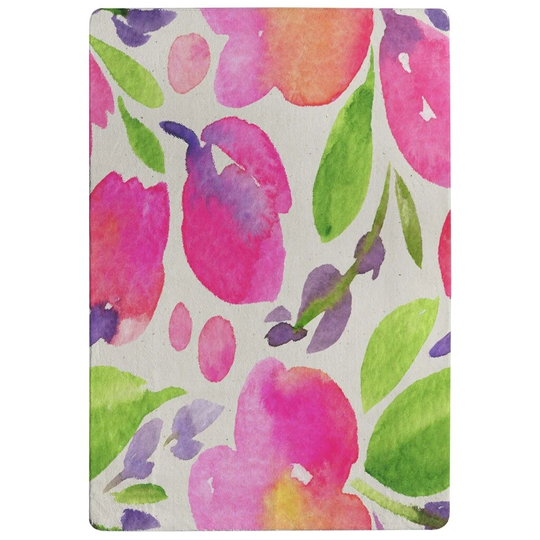 Pagano Botanical Background Designer Shaggy Pink/Green/Purple Rug