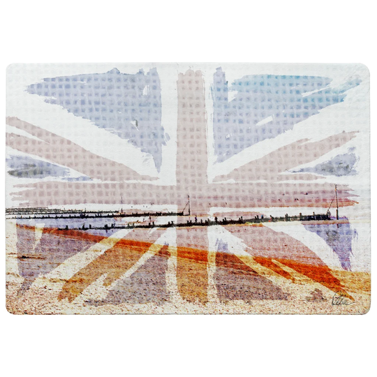 Dobbs Union Jack Beach Designer Shaggy Blue/Red Rug