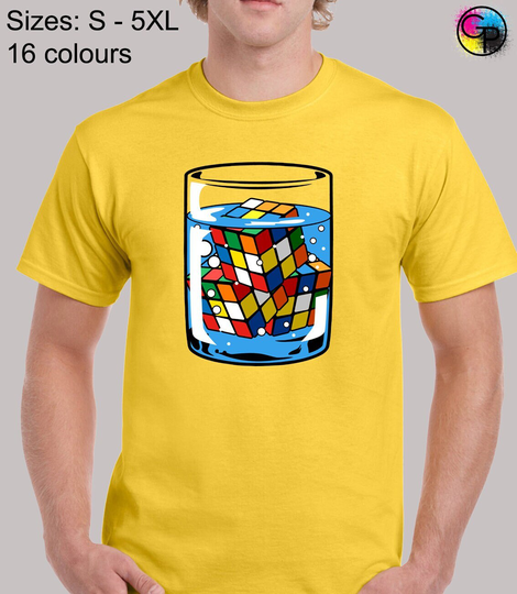 Rubik's Ice Cube Mens T Shirt Unisex Funny Cool Big Bang Science Theory Sheldon Retro Classic Puzzle Algorithm Solution Meme Present Gift