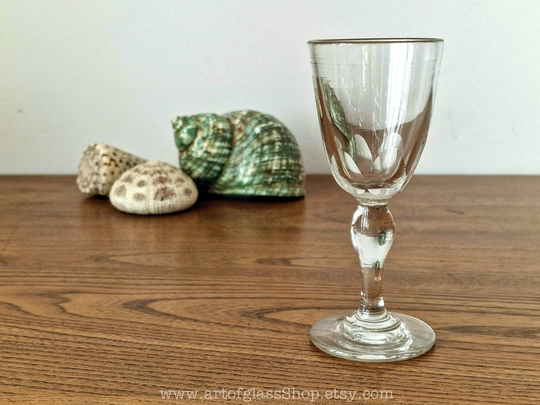 Small Antique Petal Cut Wine Glass