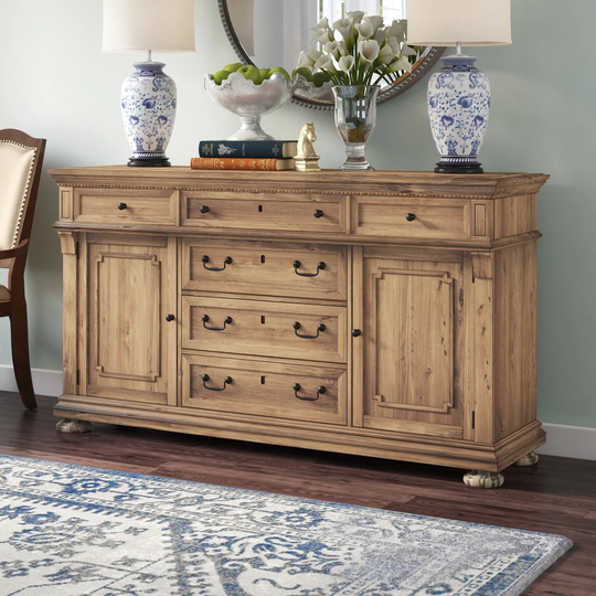 Veronica 177.8Cm Wide 6 Drawer Acacia Solid Wood Sideboard