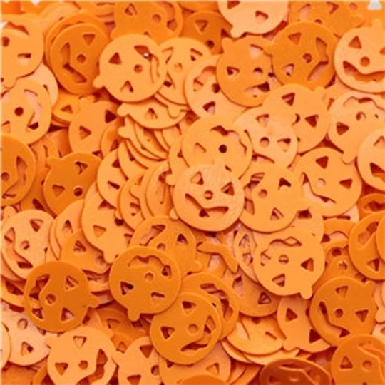 Halloween Pumpkin 7x8mm PVC Confetti, 1/2 Or 1 Oz, Shaped Glitter, Table Scatter, Shaker Pack Confetti