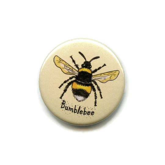 Bumblebee Magnet, Bee 38mm Round Button Invertebrate, Minibeast, Bug, Fridge Magnet