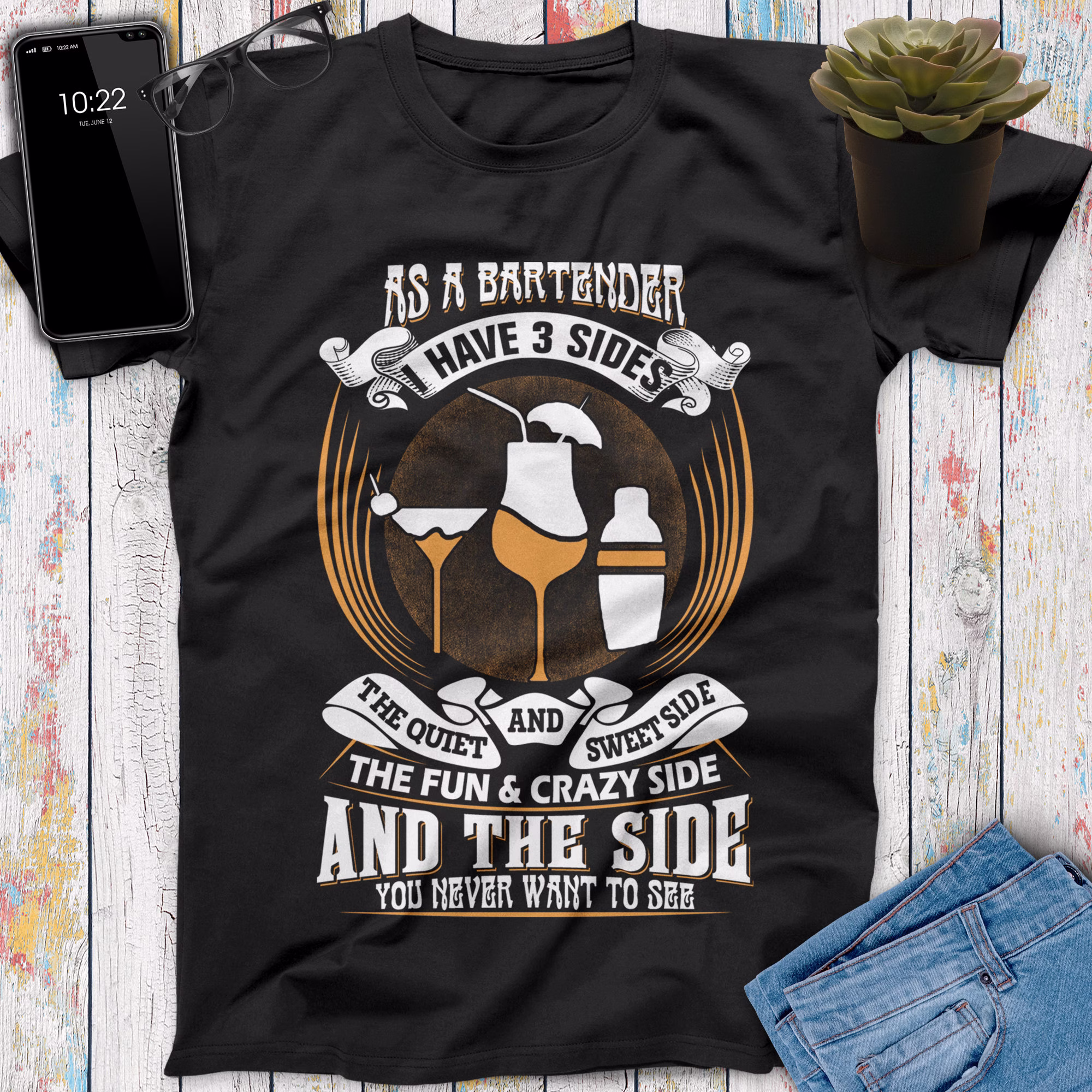 As A Bartender I Have 3 Sides The Quiet & Sweet Side Fun Shirt, Gifts, Gift For Bartender, Lover