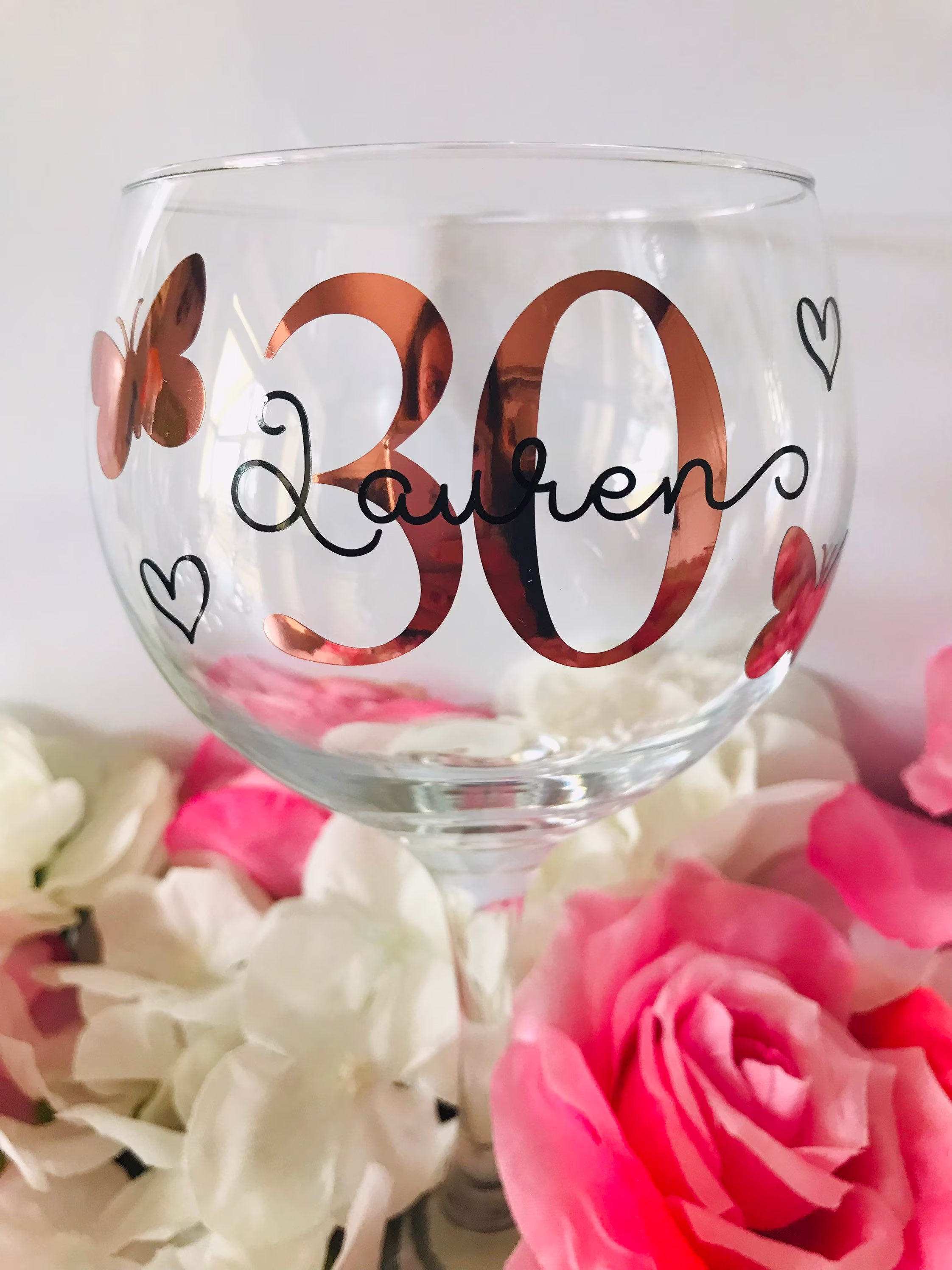 Personalised Birthday Gin Glass - Age&name 18Th 21st 30Th 40Th 50Th Gift For Her Any Name Girl