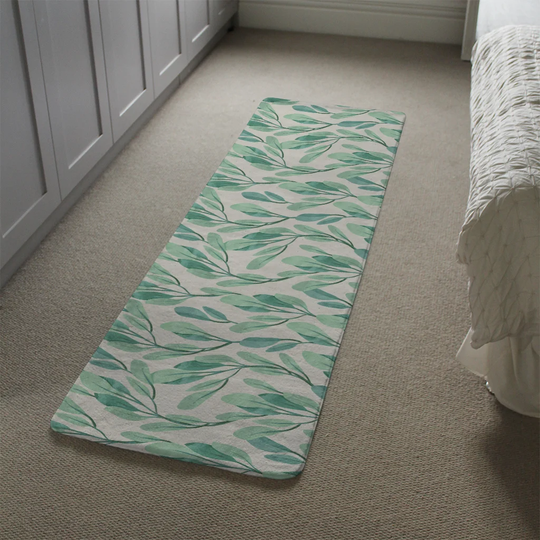 Leboeuf Watercolour Botanical Designer Shaggy Beige/Aqua Rug