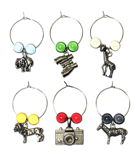 Safari Wine Glass Charms Handmade By Libby's Market Place