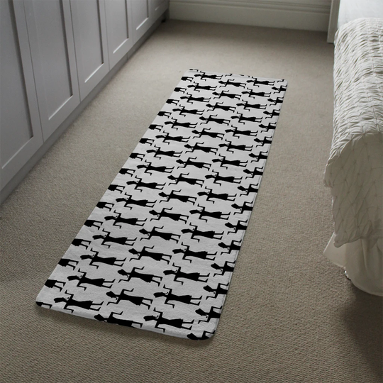 Lozier Egyptian Tribal Art Designer Shaggy Black/Off-White Rug