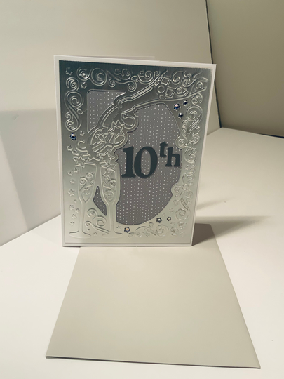 10Th | Tin Wedding Anniversary Embossed Card