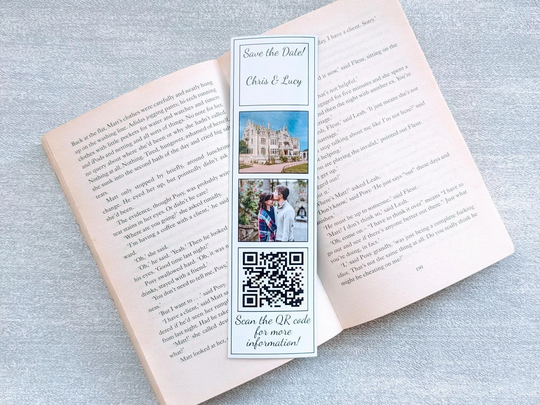 Photo Strip Save The Date, Qr Code Date Magnet, Magnetic Book Mark, Wedding Announcement, Destination Invite, Beach Ideas