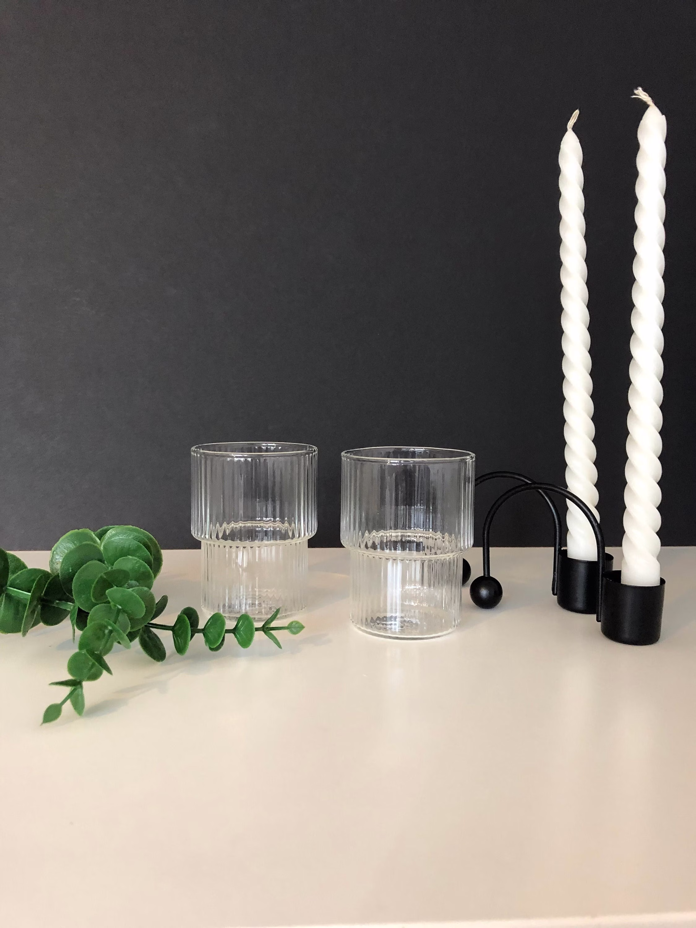 Nordic Ripple Glass Cup | Ribbed Drinking Minimalist Tumbler Vertical Japanese Perfect For Coffees, Matcha, Cocktails, Water UK