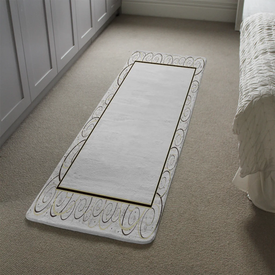 Howells Swirling Frame Designer Shaggy Grey Rug