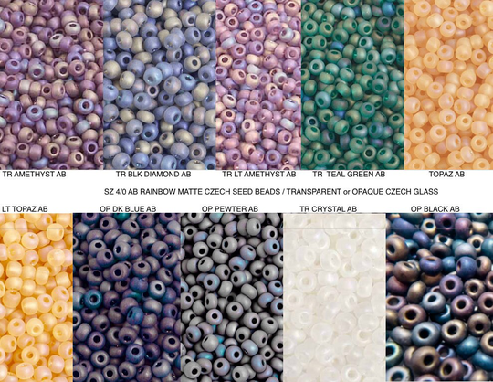 Size 4/0 Ab Rainbow Matte Crystal Amethyst Teal Topaz Pewter Gray Black Diamond Dark Blue Kumihimo Macrame Bracelet Beads Knitting