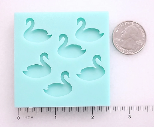 Swan Stud Earrings Resin Mold, Cabochon Jewelry Shiny Mold