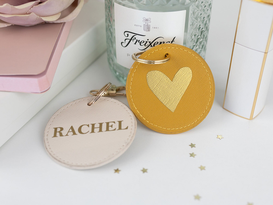 Personalised Heart Keyring, Wedding Bridesmaid Bride Gift, Luggage Tag