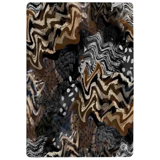 Mayberry African Print Shaggy Brown/Black Rug