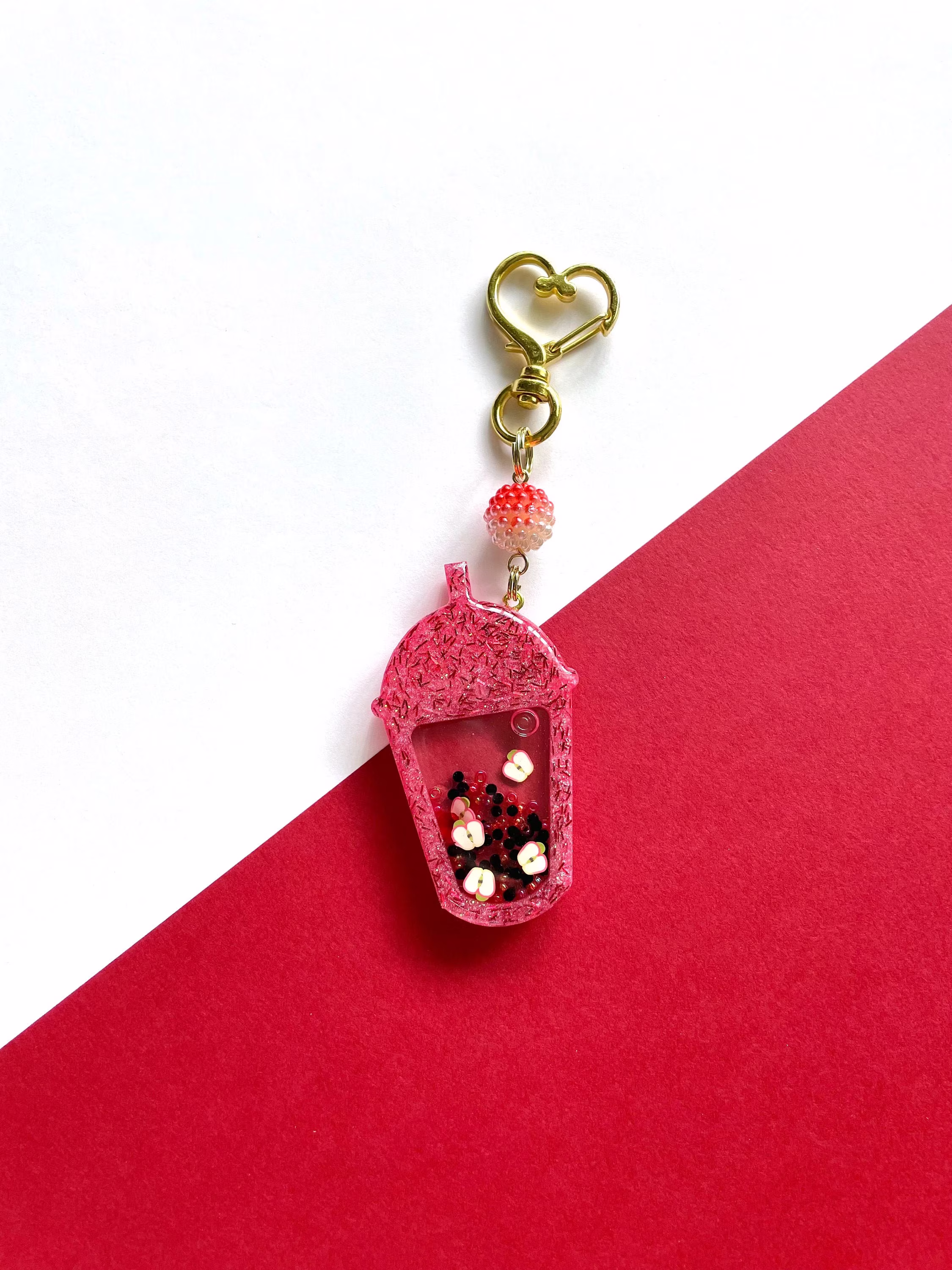 Apple Boba Shaker Keychain