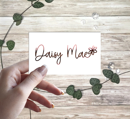 Custom Daisy Vinyl Name Stickers | Personalized Decal Laptop Sticker Wine Glass Water Bottle Gift Box