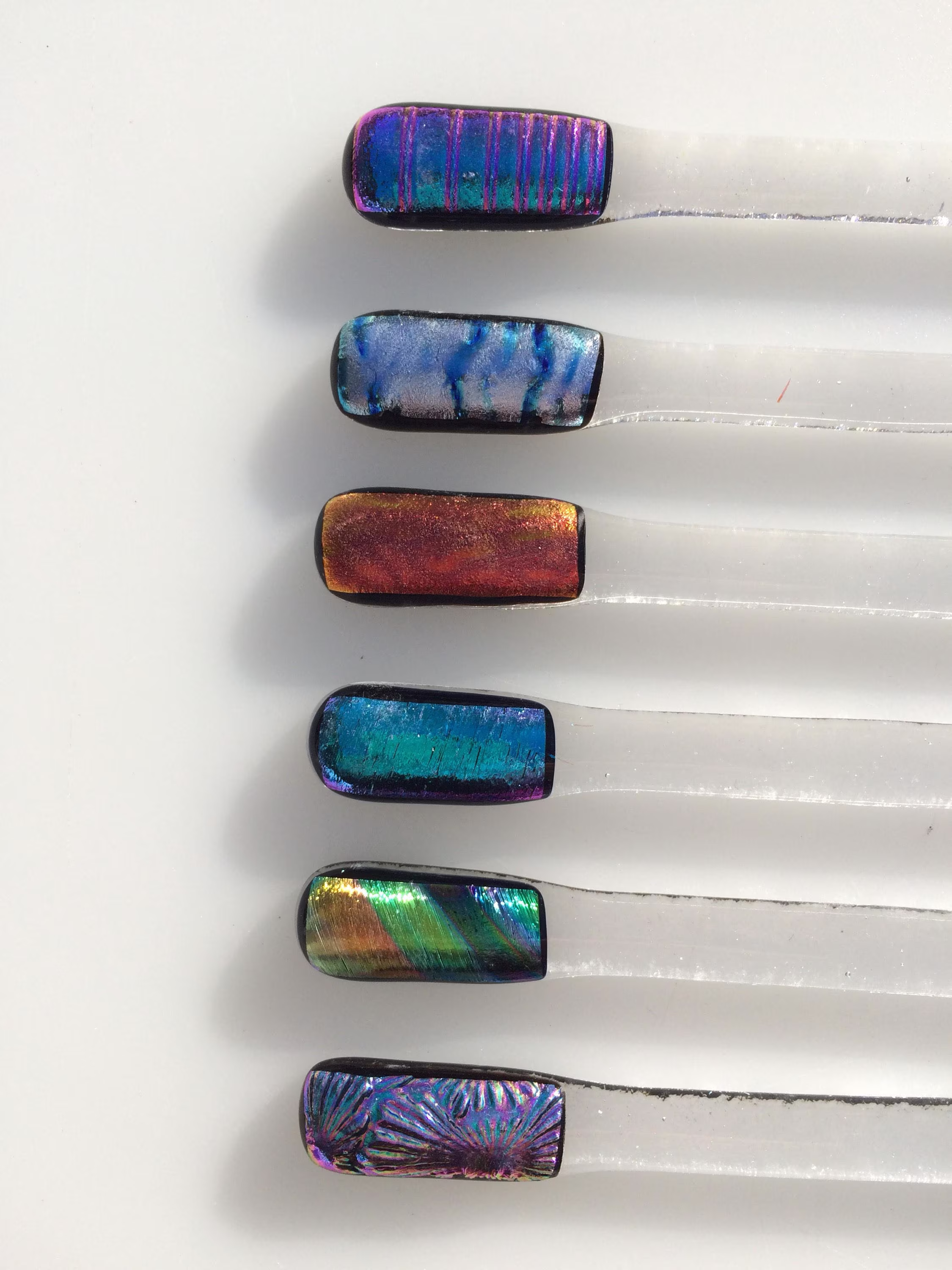Dichroic Fused Glass Drinks Stirrers /Swizzle Sticks