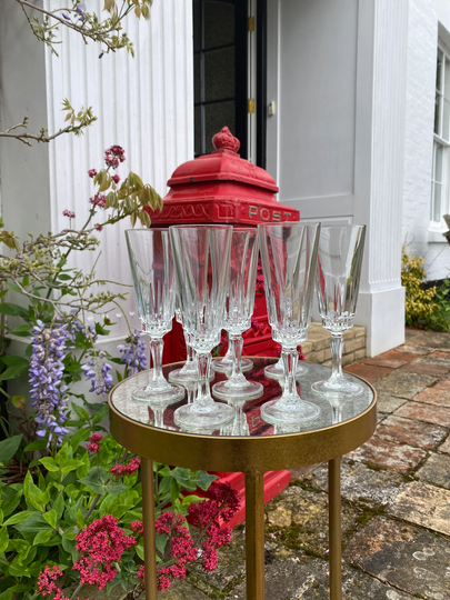 Set Of 8 Vintage Champagne Flutes