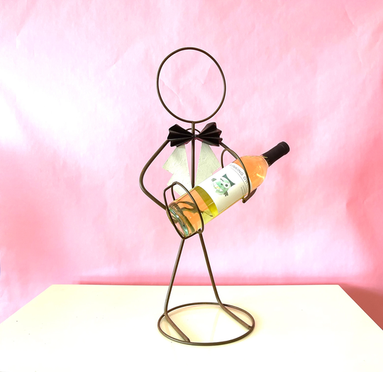 Vintage 1980S Man in Tuxedo Wrought Iron Wine Bottle Holder