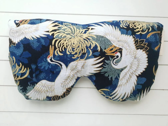 Crane Microwave Eye Pillow, Organic Lavender, Chamomile, Unscented Eyemask, Reusable Eyecare Gift, Selfcare, Meditation Gift