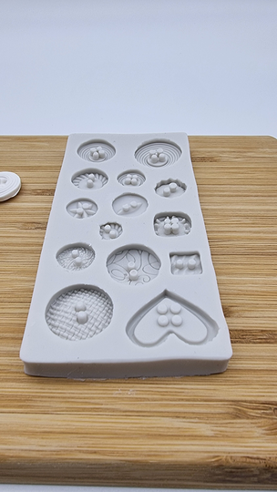3D Silicone Button Mold For Polymer Clay , Resin, Diy Jewelry Making, Fondant Icing, Cake Decorating, Chocolate