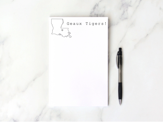 Lsu Notepad, University Gift, Graduation Collegiate Notepad, Geaux Tigers, College Louisiana State University, Baton Rouge