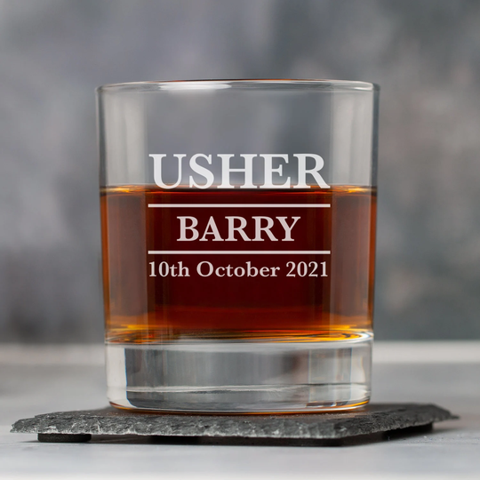 Personalised Usher Tumblers Ushers Whisky Glass Gifts Ideas Presents For Wedding Favours Thank You Tokens Him Mens