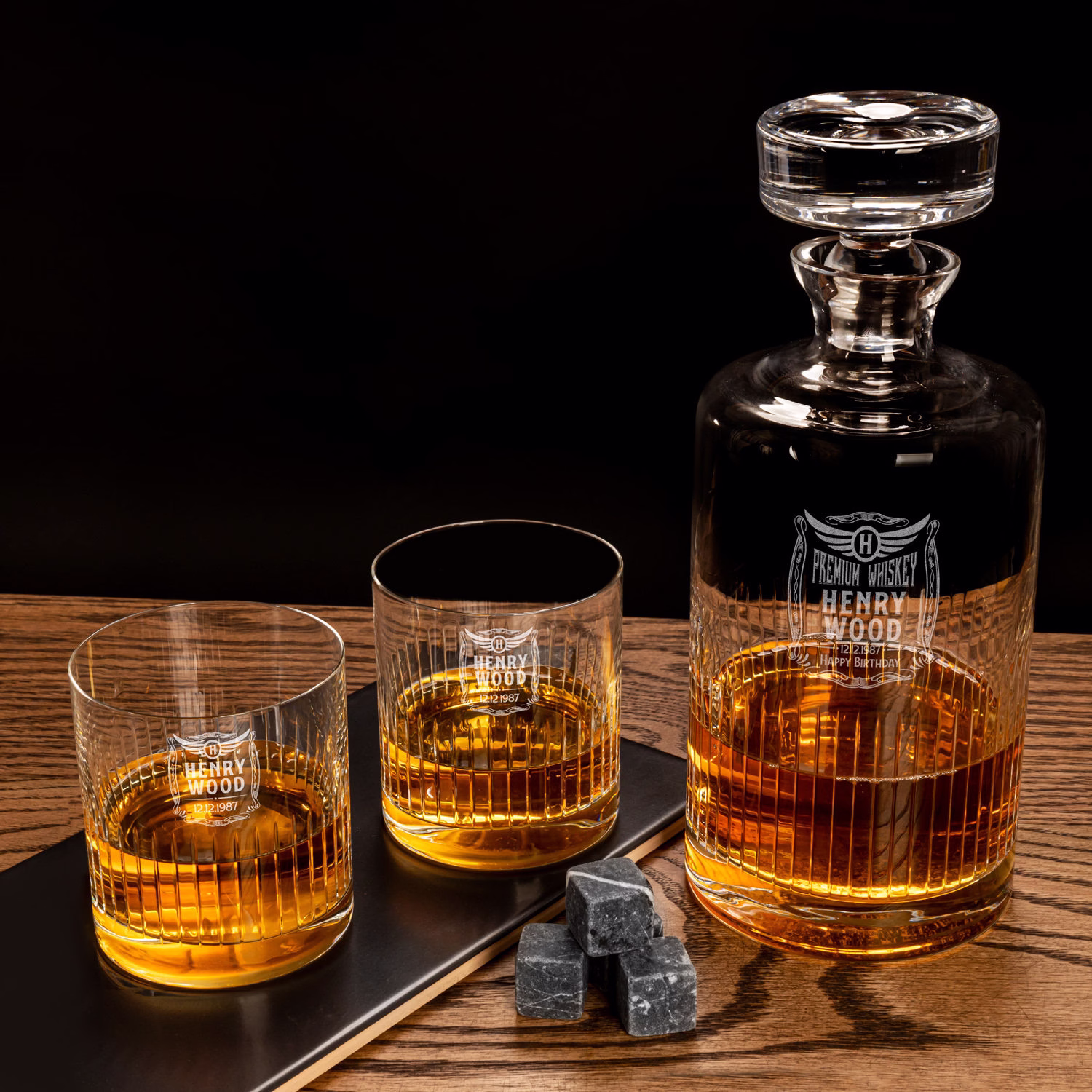 Whiskey Decanter Set As Gift For Boyfriend. Lover Father Birthday Gift. Personalized Gifts Him