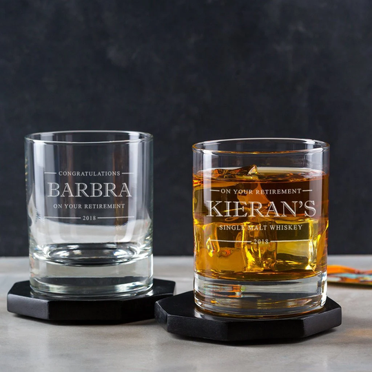 Personalised Whiskey Glass - Retirement Gifts