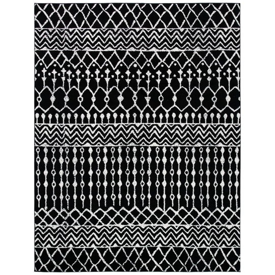 Mangum Hooked Black/White Rug