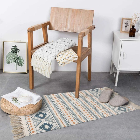 Ferdinand Moroccan 60X130cm Blue/Orange Area Rug