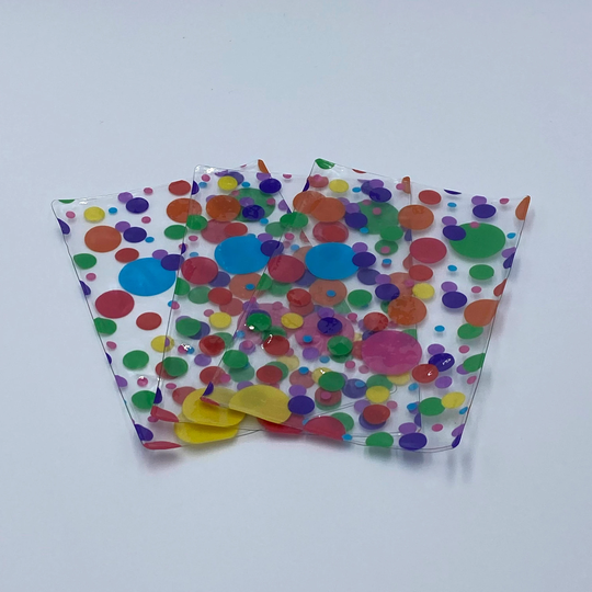 Rainbow Dots, Multi-Color, PVC Shaker Bow Sleeve, 10cm X 15cm | 4In 6In, Supplies, Diy Hair Bows