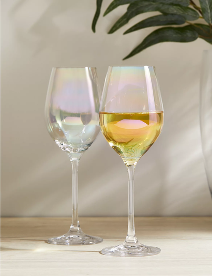 Set of 2 Lustre White Wine Glasses grey