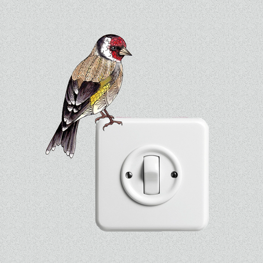 Goldfinch Art Sticker, Bird Decal, British Garden Birds Wall Stickers For The Modern Farmhouse, Vinyl Decal Sticker