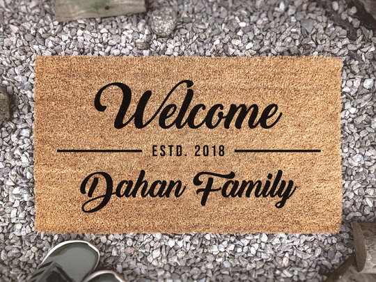 Personalized Home Door Mat, Customized Family Name Doormat - Custom Outdoor Rug New Gift Realtor Housewarming