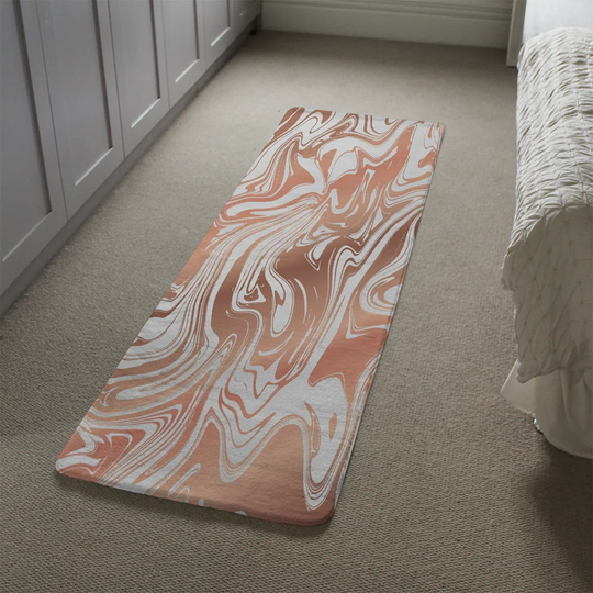 Levins Marble Designer Shaggy Rose Gold Rug