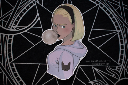 Laptop Sticker Witchy Girl. | Vynil 90S Sticker, Modern Witchcraft Witch Illustration, Witchy Character Art