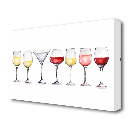 Wine Glass Top Up Kitchen - Wrapped Canvas Painting Print"