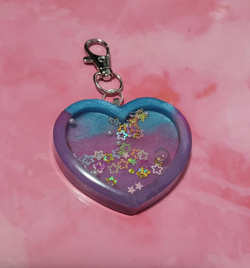 Colorful Heart Shaker Keychain